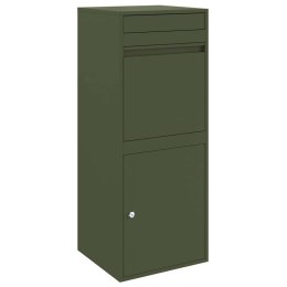 VidaXL Skrzynka na przesyłki oliwkowa zieleń 41 x 38 x 103 cm Stal
