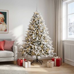 VidaXL Sztuczna choinka z bombką 180 cm 300 LED Ciepła biel