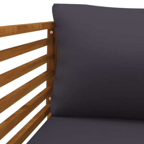 KRZESŁO OGRODOWE Z CIEMNOSZARYMI PODUSZKAMI DREWNO AKACJOWE
