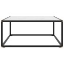 STOLIK KAWOWY SZKŁO W KOLORZE BIAŁY MARMUR 80X80X35CM