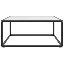 STOLIK KAWOWY SZKŁO W KOLORZE BIAŁY MARMUR 80X80X35CM