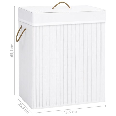 BAMBUSOWY KOSZ NA PRANIE BIAŁY 83 L