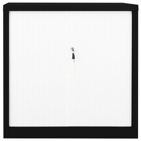 SZAFKA Z DRZWIAMI PRZESUWNYMI CZARNO-BIAŁA 90X40X90CM STAL