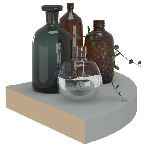 NAROŻNA PÓŁKA ŚCIENNA SZARA 25X25X38CM