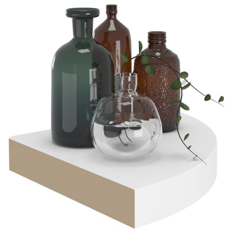 NAROŻNE PÓŁKI ŚCIENNE 2 SZT. BIAŁE 25X25X38CM