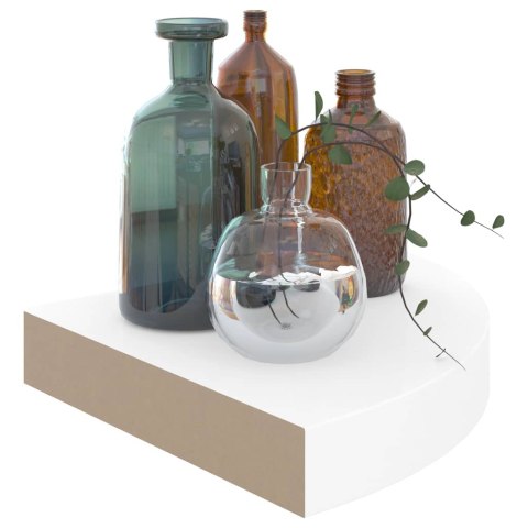 NAROŻNE PÓŁKI ŚCIENNE 2SZT POŁYSK BIAŁE 25X25X38CM