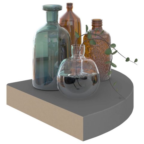 NAROŻNE PÓŁKI ŚCIENNE 2SZT POŁYSK SZARE 25X25X38CM