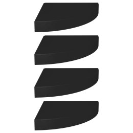 NAROŻNE PÓŁKI ŚCIENNE 4SZT CZARNE 25X25X38CM