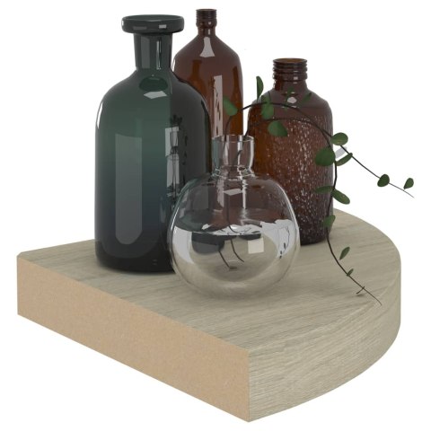 NAROŻNE PÓŁKI ŚCIENNE 4SZT KOLOR DĘBOWY 25X25X38CM