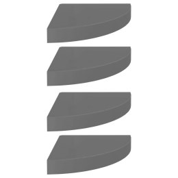 NAROŻNE PÓŁKI ŚCIENNE 4SZT POŁYSK SZARE 25X25X38CM