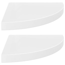 NAROŻNE PÓŁKI ŚCIENNE 2SZT POŁYSK BIAŁE 35X35X38CM