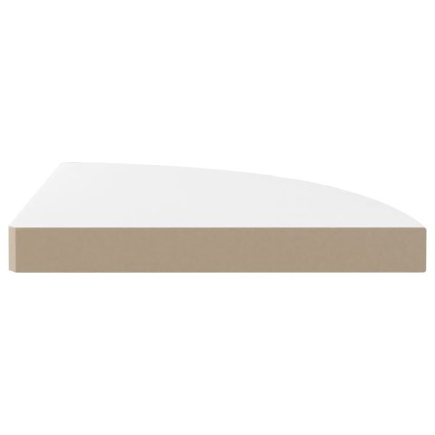 NAROŻNE PÓŁKI ŚCIENNE 2SZT POŁYSK BIAŁE 35X35X38CM