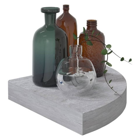 NAROŻNE PÓŁKI ŚCIENNE 2SZT SZARY BETON 25X25X38CM