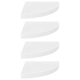 NAROŻNE PÓŁKI ŚCIENNE 4SZT POŁYSK BIAŁE 35X35X38CM