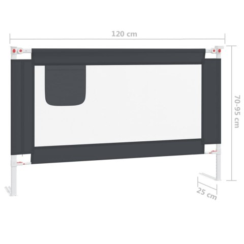 BARIERKA OCHRONNA DO ŁÓŻKA OSŁONA BRAMKA -BED RAIL 120X25CM CIEMNOSZARA