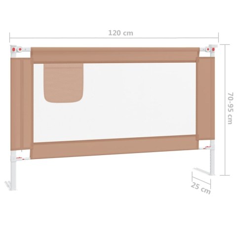 BARIERKA OCHRONNA DO ŁÓŻKA OSŁONA BRAMKA -BED RAIL 120X25CM TAUPE