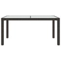 STÓŁ OGRODOWY 150X90X75CM SZKŁO I RATTAN PE BRĄZOWY