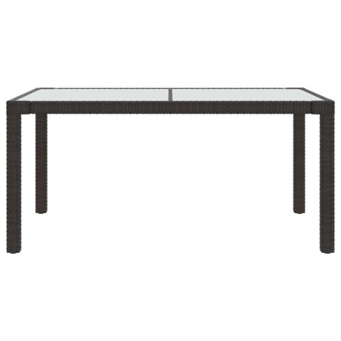 STÓŁ OGRODOWY 150X90X75CM SZKŁO I RATTAN PE BRĄZOWY