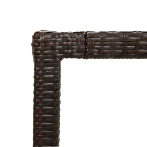 STÓŁ OGRODOWY 150X90X75CM SZKŁO I RATTAN PE BRĄZOWY