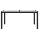 STÓŁ OGRODOWY 150X90X75CM SZKŁO I RATTAN PE CZARNY