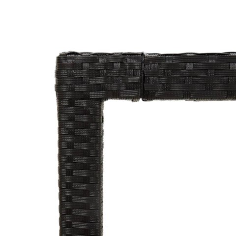 STÓŁ OGRODOWY 150X90X75CM SZKŁO I RATTAN PE CZARNY