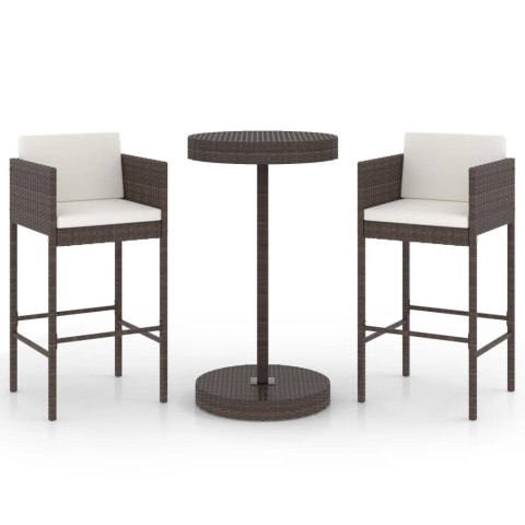 3-CZ. OGRODOWY ZESTAW MEBLI BAROWYCH PODUSZKI RATTAN PE BRĄZ