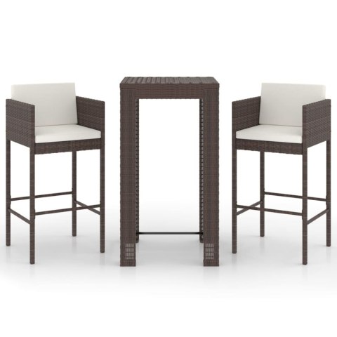 3-CZ. OGRODOWY ZESTAW MEBLI BAROWYCH PODUSZKI RATTAN PE BRĄZ