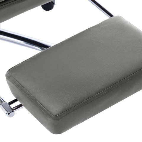 KRZESŁO BIUROWE ANTRACYTOWE OBITE SZTUCZNĄ SKÓRĄ