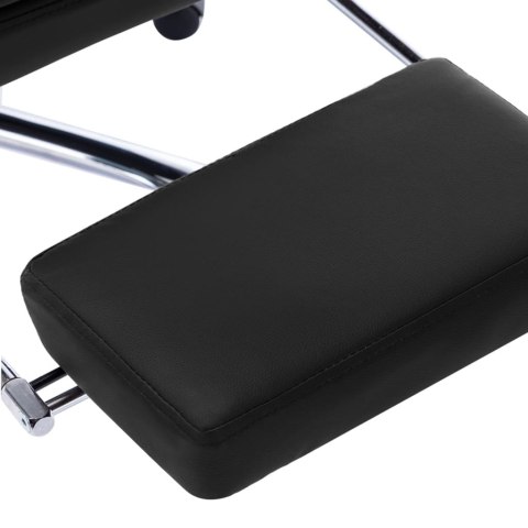 KRZESŁO BIUROWE CZARNE OBITE SZTUCZNĄ SKÓRĄ