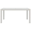 STÓŁ OGRODOWY 150X90X75CM SZKŁO I RATTAN PE BIAŁY