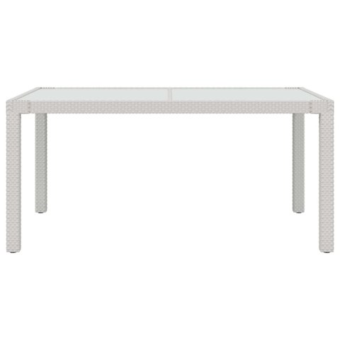 STÓŁ OGRODOWY 150X90X75CM SZKŁO I RATTAN PE BIAŁY