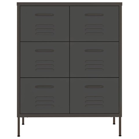SZAFKA Z SZUFLADAMI ANTRACYTOWA 80X35X1015CM STALOWA