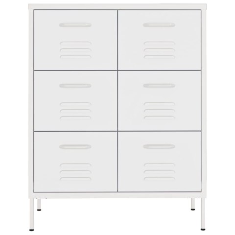 SZAFKA Z SZUFLADAMI BIAŁA 80X35X1015CM STALOWA