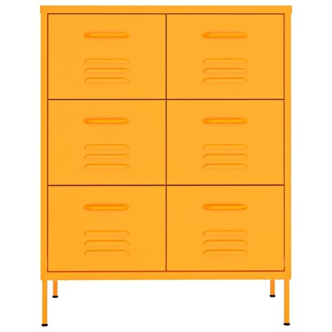 SZAFKA Z SZUFLADAMI MUSZTARDOWA 80X35X1015CM STALOWA