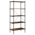 5-POZIOMOWY REGAŁ CZARNY I CIEMNE DREWNO 80X40X163CM
