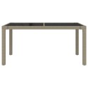 STÓŁ OGRODOWY 150X90X75CM SZKŁO I RATTAN PE BEŻOWY
