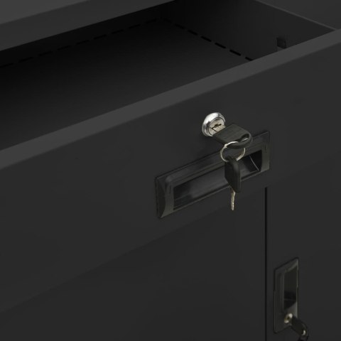 SZAFKA BIUROWA ANTRACYTOWA 90X40X102CM STALOWA