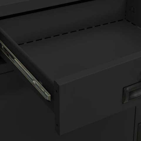 SZAFKA BIUROWA ANTRACYTOWA 90X40X102CM STALOWA