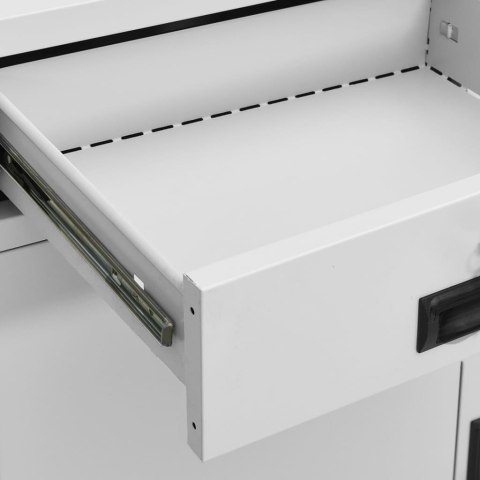 SZAFKA BIUROWA JASNO SZARA 90X40X102CM STALOWA