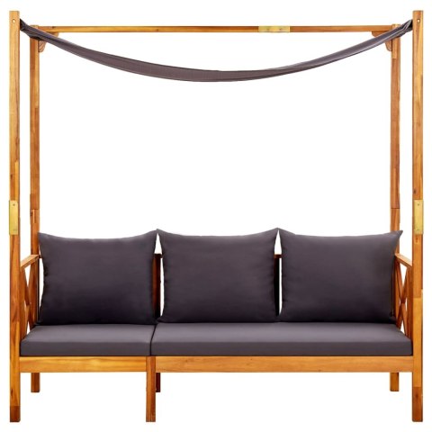 OGRODOWA ŁAWKA Z BALDACHIMEM DREWNO AKACJOWE