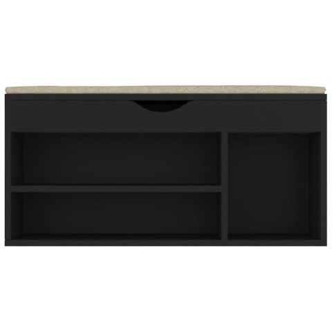 ŁAWKA NA BUTY Z PODUSZKĄ CZARNA 104X30X49CM