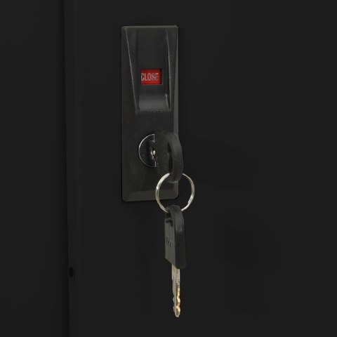 SZAFA BIUROWA Z PRZESUWNYMI DRZWIAMI CZARNA 90X40X180CM