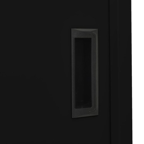 SZAFA BIUROWA Z PRZESUWNYMI DRZWIAMI CZARNA 90X40X180CM