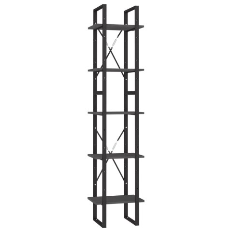 5-POZIOMOWY REGAŁ NA KSIĄŻKI SZARY 40X30X175CM SOSNOWY