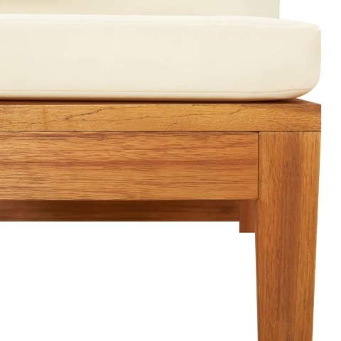 MODUŁ SOFY NAROŻNEJ KREMOWE PODUSZKI DREWNO AKACJOWE