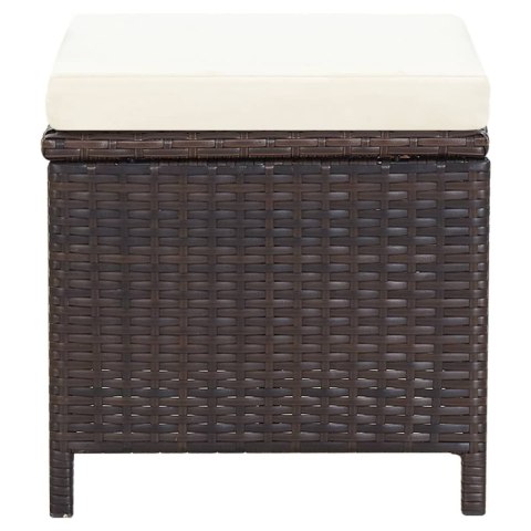 4-CZ. ZESTAW KRZESEŁ I STOŁKÓW OGRODOWYCH RATTAN PE BRĄZOWY