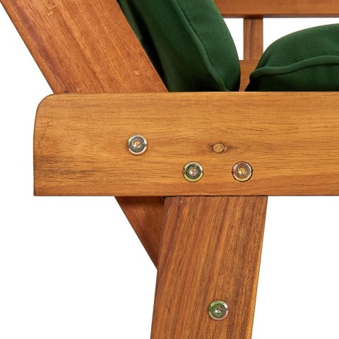 ŁAWKA OGRODOWA Z PODUSZKAMI 2-W-1 190CM DREWNO AKACJOWE