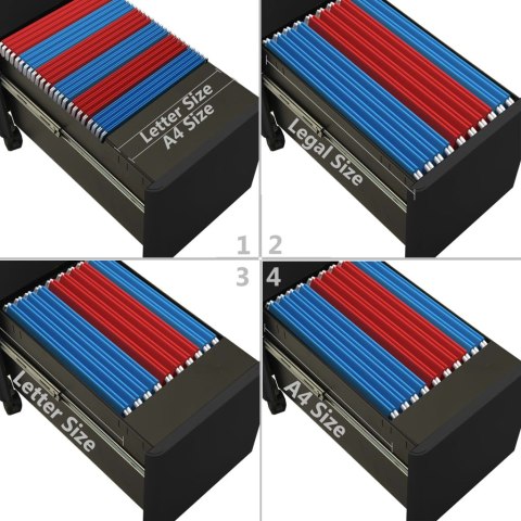 MOBILNA SZAFKA KARTOTEKOWA ANTRACYTOWA 30X45X59CM STALOWA