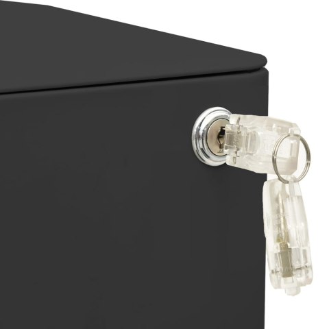 MOBILNA SZAFKA KARTOTEKOWA ANTRACYTOWA 30X45X59CM STALOWA