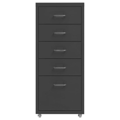 MOBILNA SZAFKA KARTOTEKOWA ANTRACYTOWA 28X41X69CM METALOWA